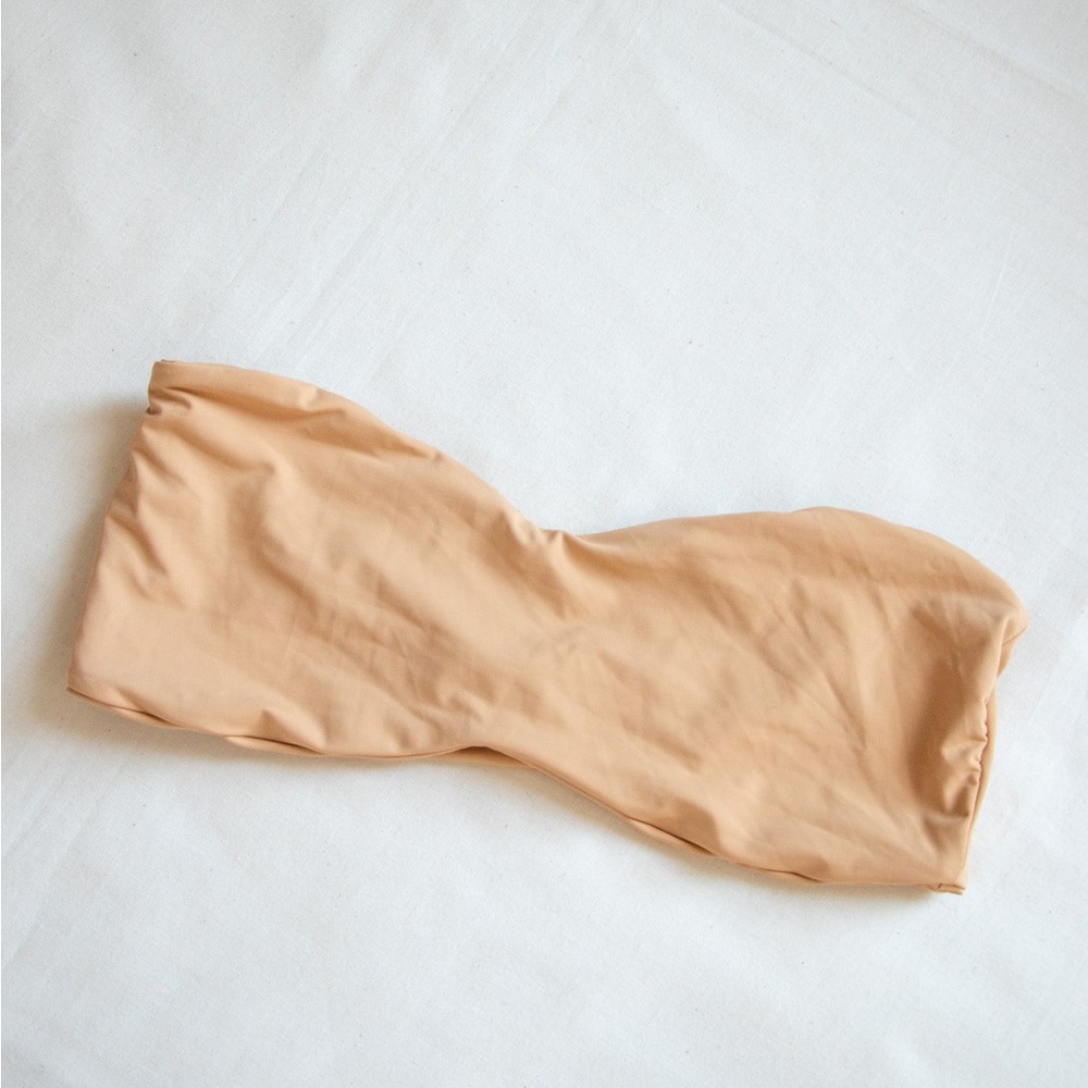 Beige Strapless Bandeau Top